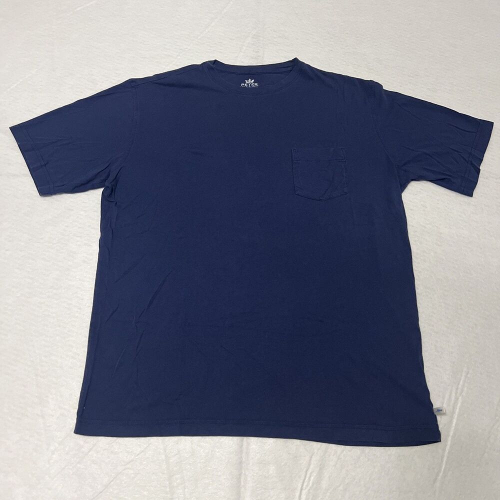 $65 Peter Millar Seaside Collection Blue Cotton Pocket T-Shirt - Men's Large
